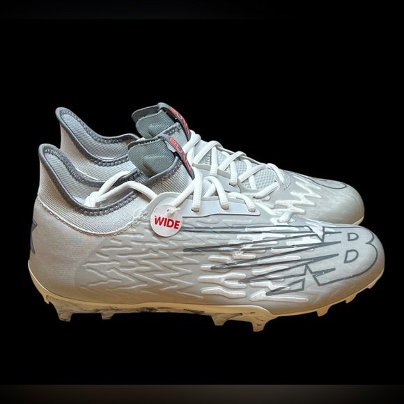 Size 11 WIDE - New Balance Lacrosse Turf Cleats  2E Burnxlx3 Gray White Mens main image 6